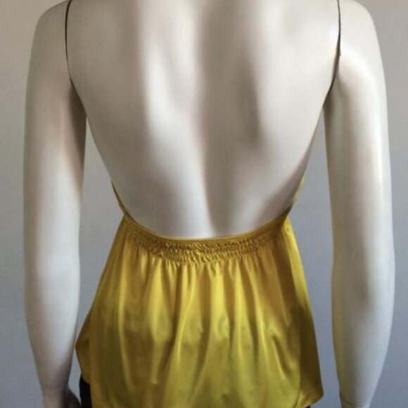NWOT BLU In Firenze Yellow Halter-Neck  Backless Top Made in Italy. - Picture 3 of 6